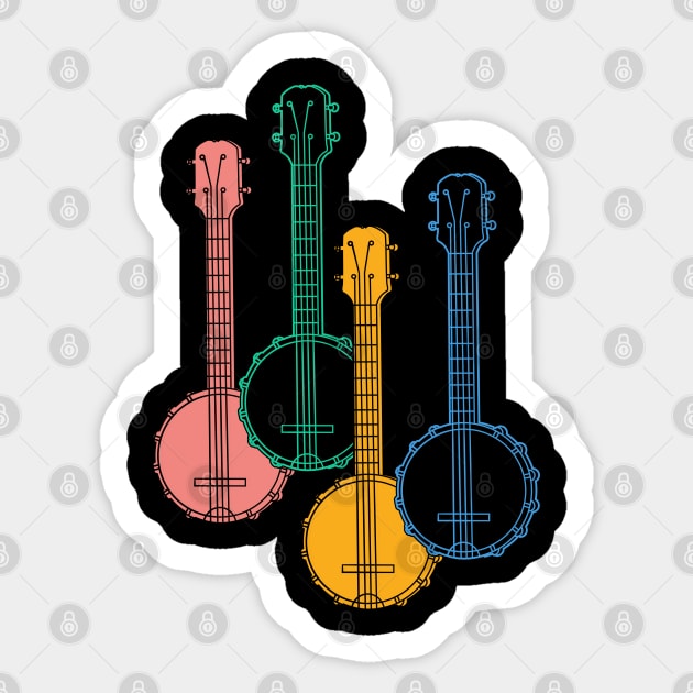 Banjo Player Guitar Sticker by Cooldruck